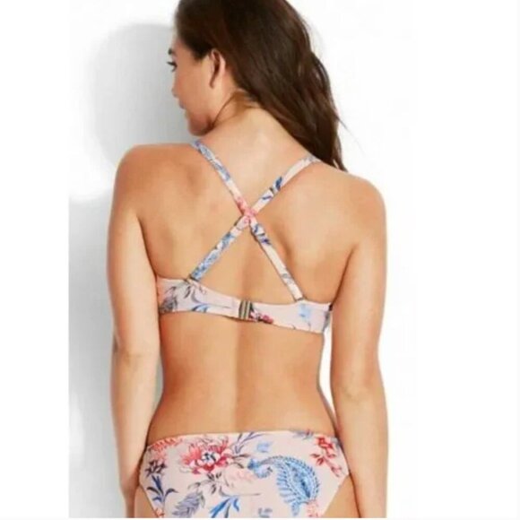 NEW Seafolly Water Garden Convertible Cross Back Bikini Top Underwire Sz 4 US - Picture 3 of 11